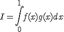 I = \int_0^{1} f(x)+g(x) dx