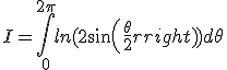I=\int_{0}^{2\pi}ln(2sin(\frac{\theta}{2}))d\theta