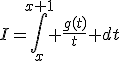 I=\int_x^{x+1} \frac{g(t)}{t} dt