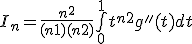 I_n = \frac{n^2}{(n+1)(n+2)} \bigint_0^1 t^{n+2} g''(t) dt