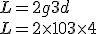 L=2g+3d \\ L=2\times 10 +3\times 4 