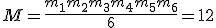 M = \frac{m_1+m_2+m_3+m_4+m_5+m_6}{6}=12