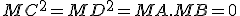 MC^2=MD^2=MA.MB=0