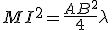 MI^2 = \frac{AB^2}{4} + \lambda