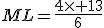 ML=\frac{4\times 13}{6}