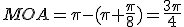 MOA=\pi-(\pi+\frac{\pi}{8})=\frac{3\pi}{4}