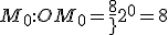M_0:OM_0=\frac\8}{2^0}=8