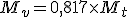 M_v = 0,817 \times M_t