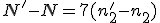 N' - N = 7(n^'_2 - n_2)