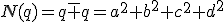 N(q)=q\bar q=a^2+b^2+c^2+d^2