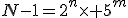 N-1=2^n\times 5^m
