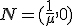 N=(\frac1{\mu},0)