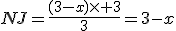 NJ=\frac{(3-x)\times 3}{3}=3-x