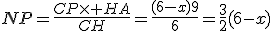 NP=\frac{CP\times HA}{CH}=\frac{(6-x)9}{6}=\frac{3}{2}(6-x)