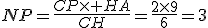 NP=\frac{CP\times HA}{CH}=\frac{2\times9}6=3
