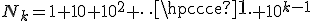 N_k=1+10+10^2+\cdots 10^{k-1}