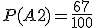P(A2)=\fr{67}{100}
