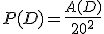 P(D)=\frac{A(D)}{20^2}