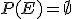 P(E) = \empty
