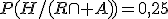 P(H/(R\cap A))=0,25