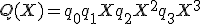 Q(X) = q_0 + q_1 X + q_2 X^2 + q_3 X^3