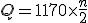 Q = 1170 \times \frac{n}{2}