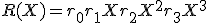 R(X) = r_0 + r_1 X + r_2 X^2 + r_3 X^3