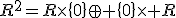 R^2=R\times\{0\}\oplus \{0\}\times R