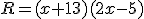 R=(x+13)(2x-5)
