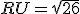 RU=\sqrt{26}