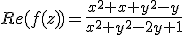 Re(f(z))=\frac{x^{2}+x+y^{2}-y}{x^{2}+y^{2}-2y+1}