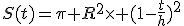 S(t)=\pi R^2\times (1-\frac{t}{h})^2