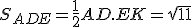 S_{ADE}=\frac{1}{2}AD.EK=\sqrt{11}
