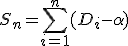 S_n=\sum_{i=1}^n(D_i-\alpha)