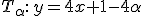 T_{\alpha}:\,y=4x+1-4\alpha