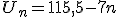 U_{n}=115,5-7n