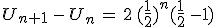 U_{n+1}\,-\,U_n\,=\,2\,(\frac{1}{2})^{n}(\frac{1}{2}\,-1)