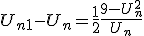 U_{n+1}-U_n = \frac{1}{2}\frac{9-U_n^2}{U_n}