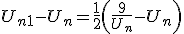 U_{n+1}-U_n = \frac{1}{2}\left(\frac{9}{U_n}-U_n\right)