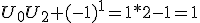 U_0U_2+(-1)^1=1*2-1=1