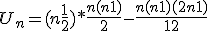 U_n=(n+\frac{1}{2}) * \frac{n(n+1)}{2} - \frac{n(n+1)(2n+1)}{12}