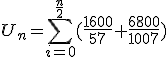 U_n=\sum_{i=0}^{\frac{n}{2}}(\frac{1600}{57}+\frac{6800}{1007})