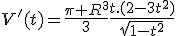 V'(t)=\frac{\pi R^3}{3}\frac{t.(2-3t^2)}{\sqrt{1-t^2}}