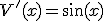 V'(x)=\sin(x)