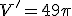 V'=49\pi