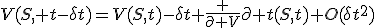 V(S, t-{\delta}t)=V(S,t)-{\delta}t \frac {\partial V}{\partial t}(S,t)+O({\delta}t^2)