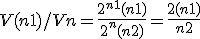 V(n+1)/Vn = \frac{2^{n+1}(n+1)}{2^n (n+2)} =\frac{2(n+1)}{n+2}  \\ 