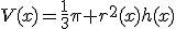 V(x)=\frac{1}{3}\pi r^2(x)h(x)