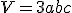 V = 3abc