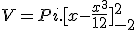V = Pi.[x - \frac{x^3}{12}]_{-2}^2